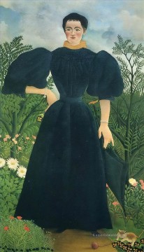  naive - Porträt einer Frau Henri Rousseau Postimpressionismus Naive Primitivismus